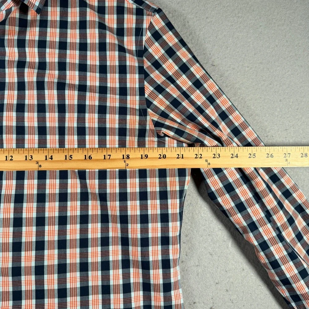 Banana Republic Grant Fit Men's Plaid Button Down Shirt Long Sleeve L Non‎ Iron